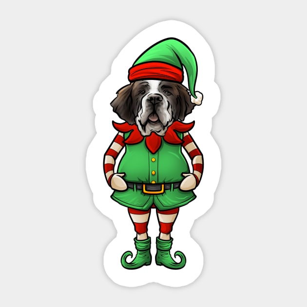 St Bernard Christmas Elf Sticker by whyitsme